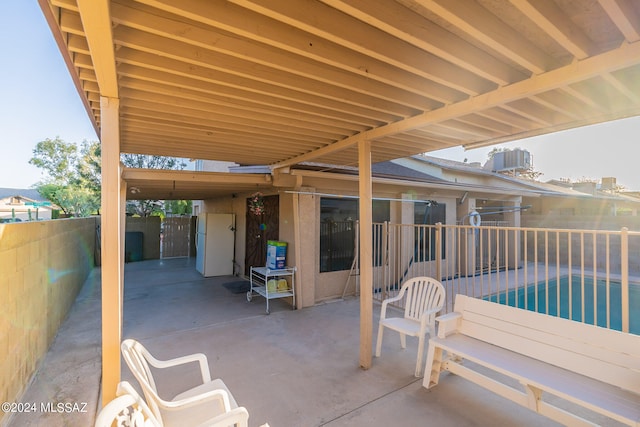 view of patio / terrace with a swimming pool