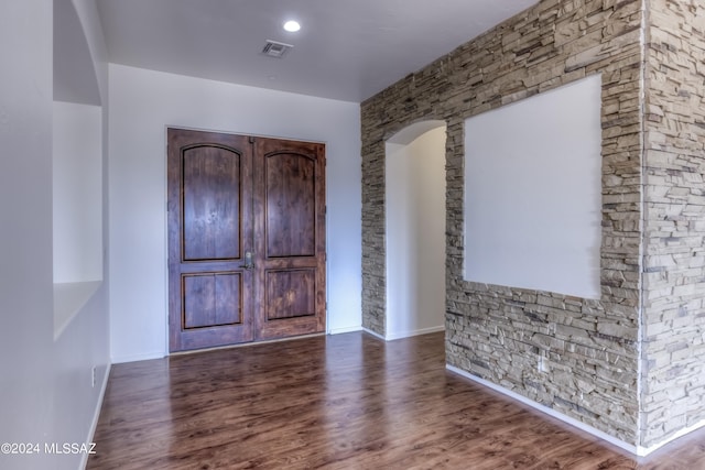 entryway featuring dark hardwood / wood-style floors