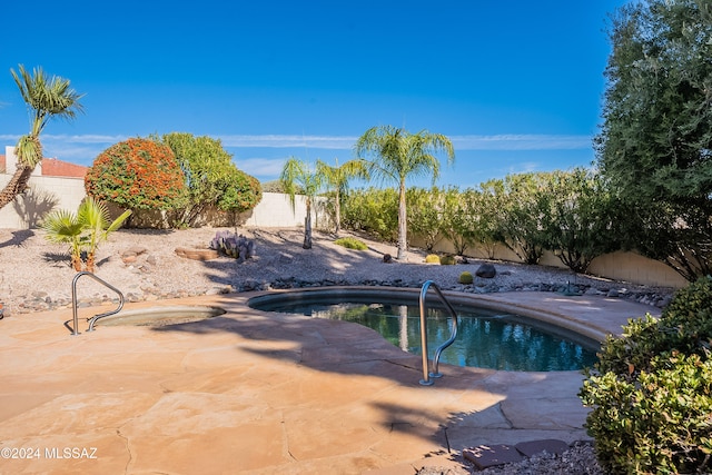 view of pool featuring a patio area