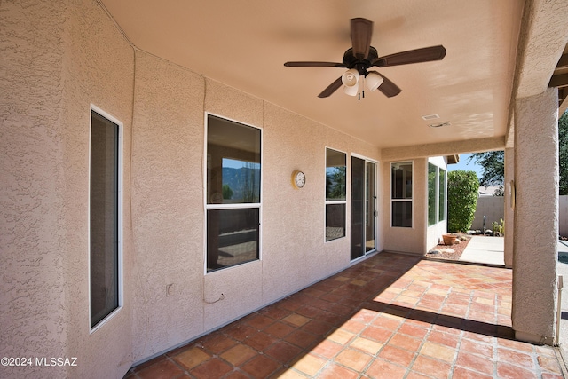 view of patio with a ceiling fan