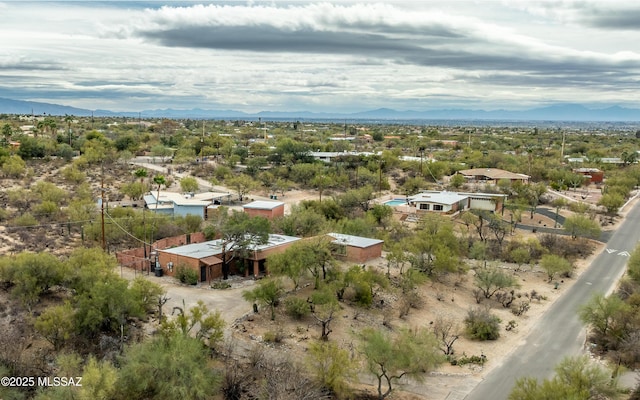 drone / aerial view with a mountain view