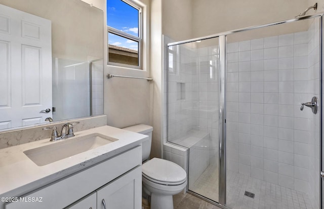 8257 S Silver Oak Dr, Tucson, AZ 85747 - full bath featuring toilet, a stall shower, and vanity