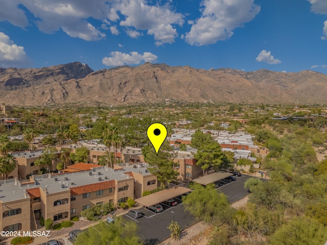 drone / aerial view with a mountain view