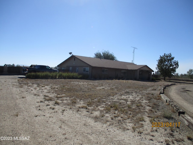 view of single story home