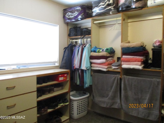 view of walk in closet