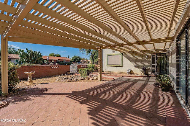 view of patio / terrace featuring a pergola