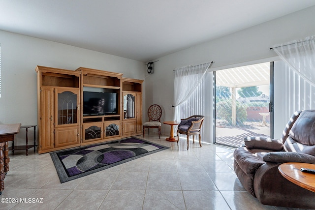 view of tiled living room