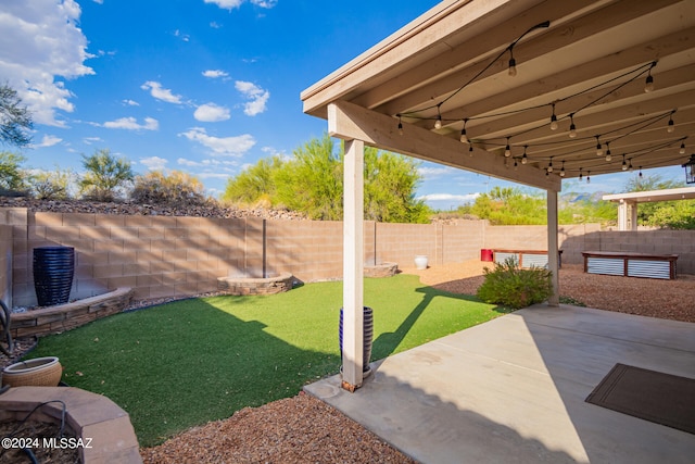 view of yard with a patio area