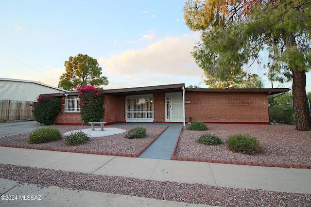 view of single story home