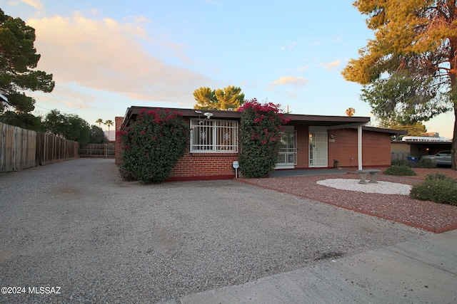 view of front of home