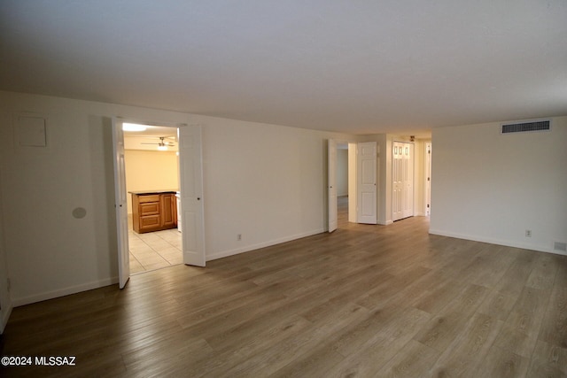 empty room featuring light wood-type flooring