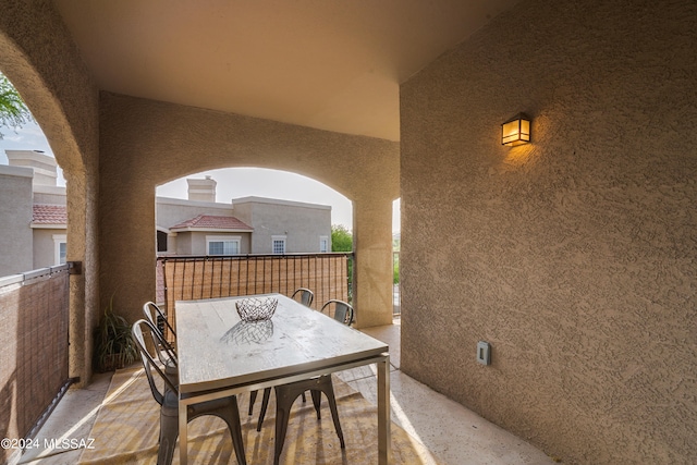 view of patio / terrace featuring a balcony