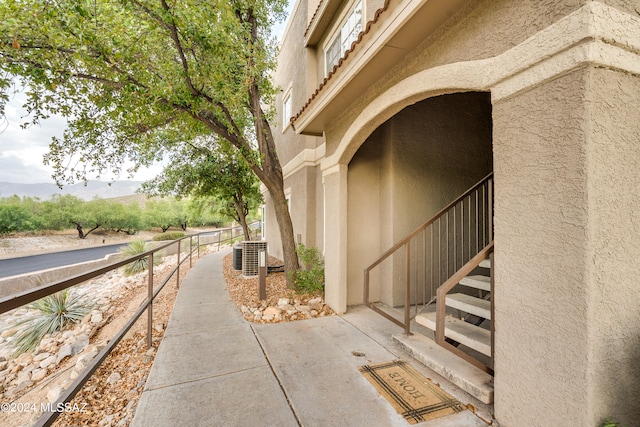 view of home's exterior with central air condition unit