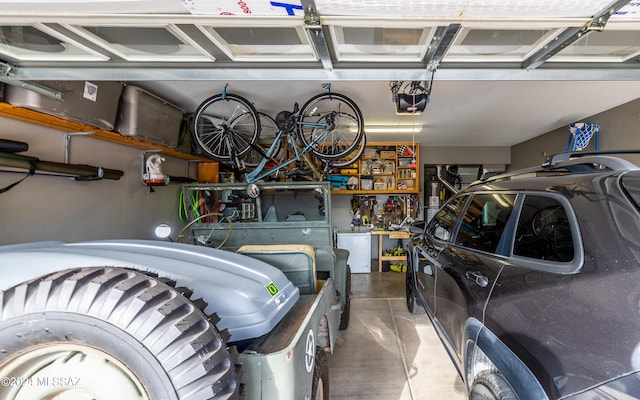 garage featuring a garage door opener