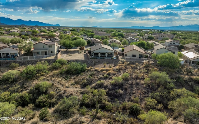 aerial view featuring a mountain view