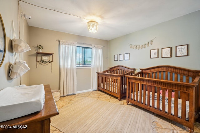 view of tiled bedroom