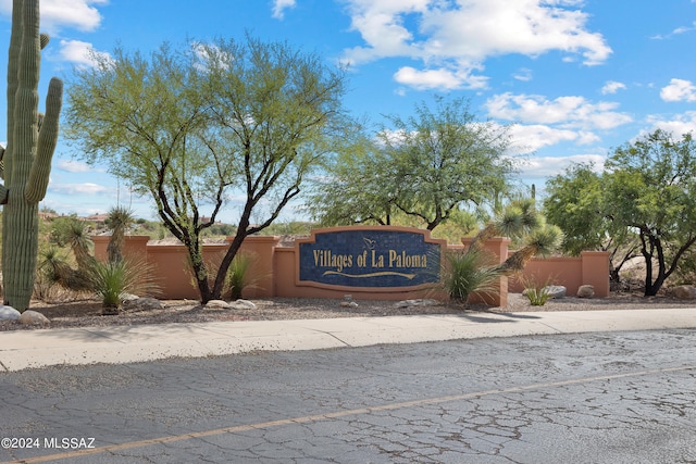 view of community sign