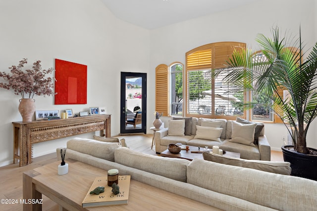 living room featuring hardwood / wood-style flooring