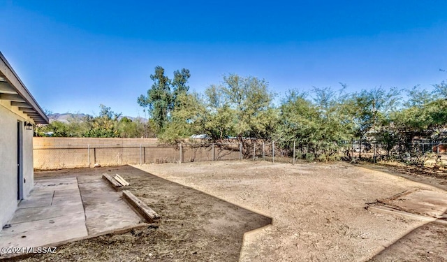 view of yard featuring a fenced backyard and a patio