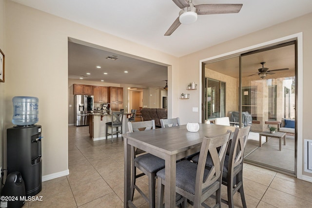 dining room featuring light tile patterned floors