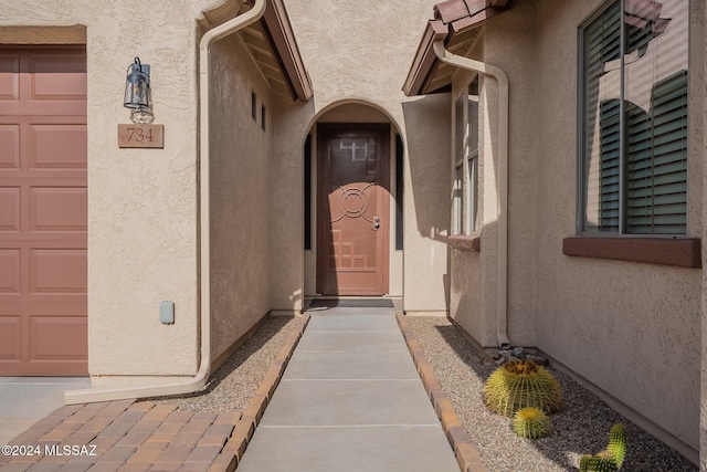 entrance to property with a garage