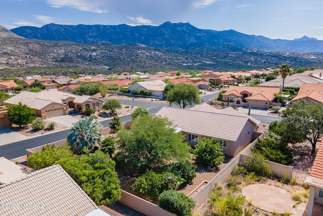 aerial view with a mountain view