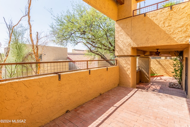 view of patio / terrace with ceiling fan