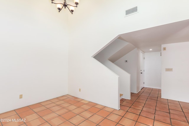 interior space featuring light tile patterned floors