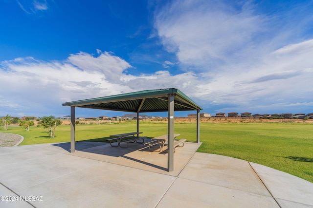 view of patio / terrace with a gazebo