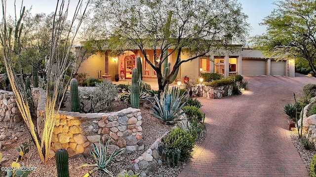 view of front of house with a garage