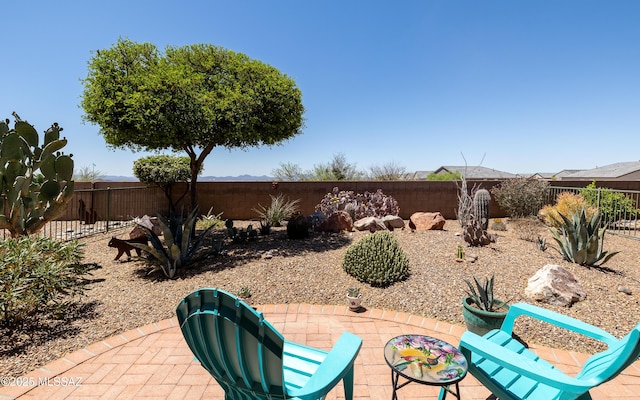 view of patio featuring a fenced backyard