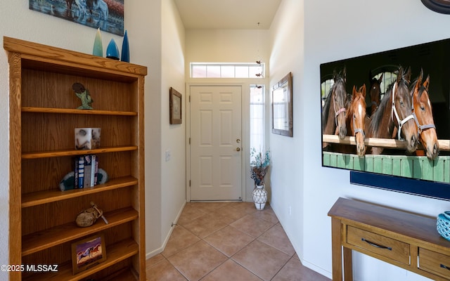foyer entrance featuring light tile patterned floors