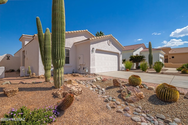 view of front of house with a garage