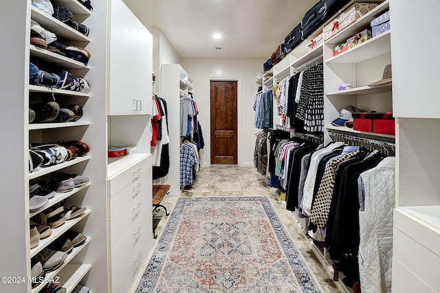 view of walk in closet