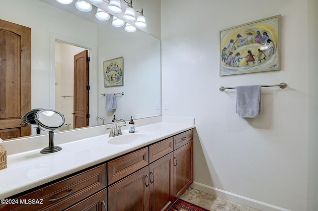 bathroom featuring vanity and tile patterned floors