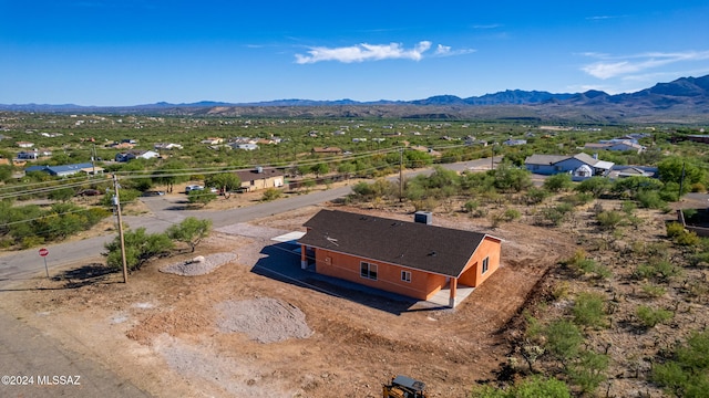 aerial view with a mountain view