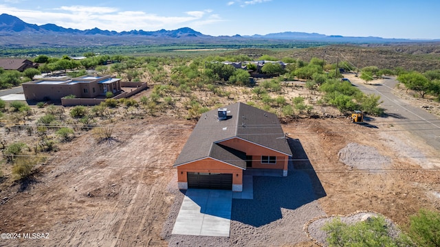 drone / aerial view with a mountain view