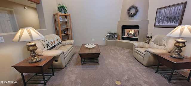 living room with carpet