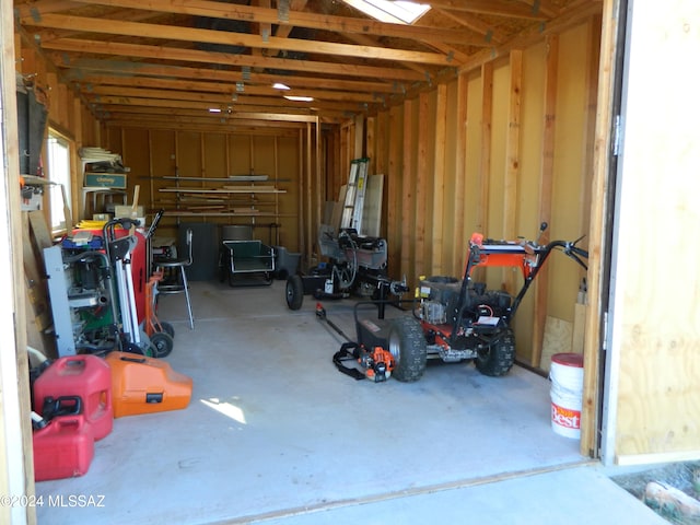 view of garage