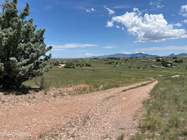 view of road featuring a mountain view and a rural view