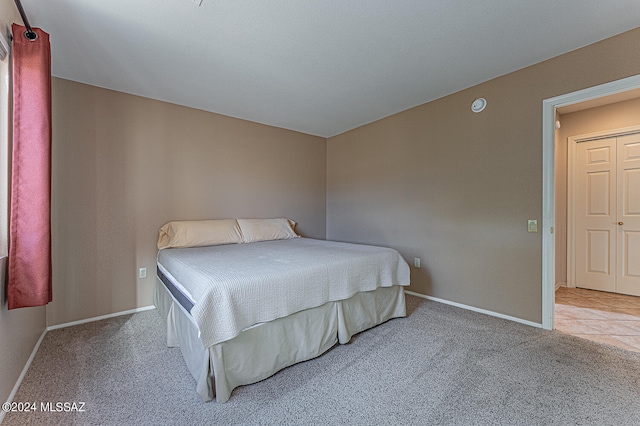 bedroom with carpet