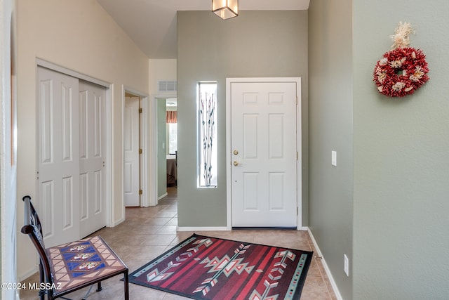 view of tiled foyer