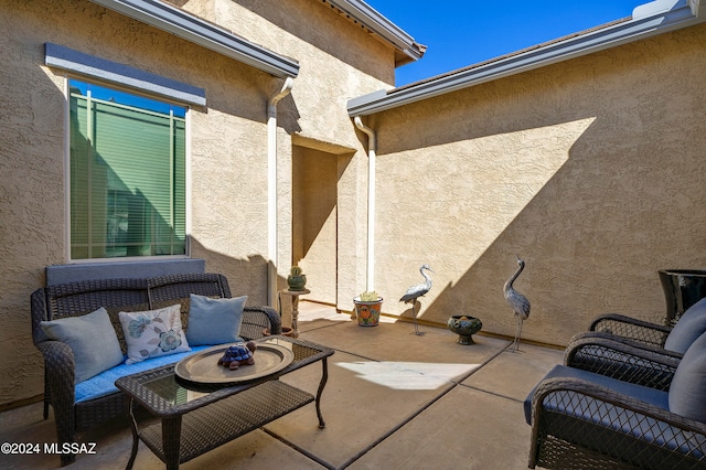 view of patio featuring an outdoor living space