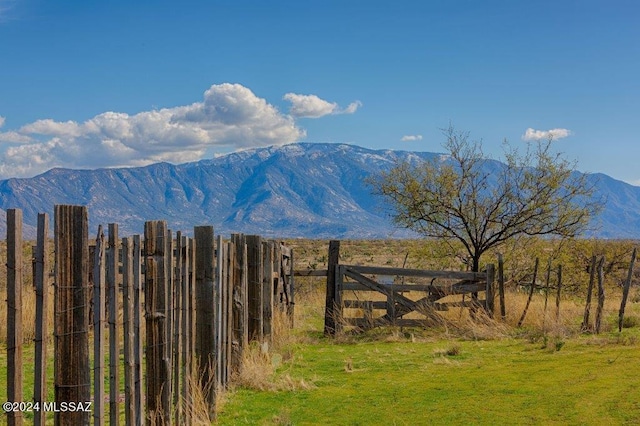 view of mountain feature featuring a rural view