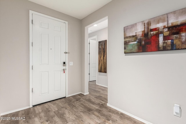 foyer featuring hardwood / wood-style floors