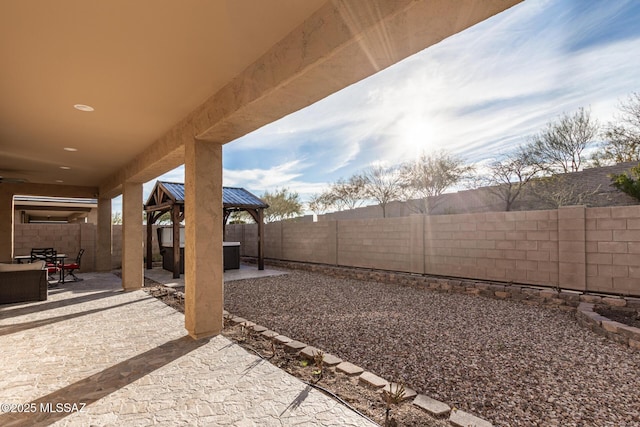 view of patio with a gazebo