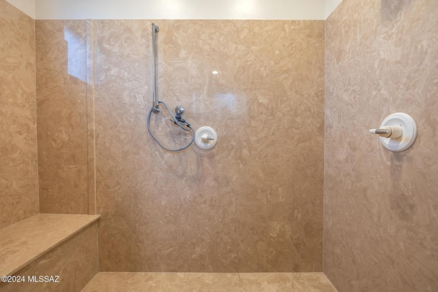 bathroom featuring walk in shower