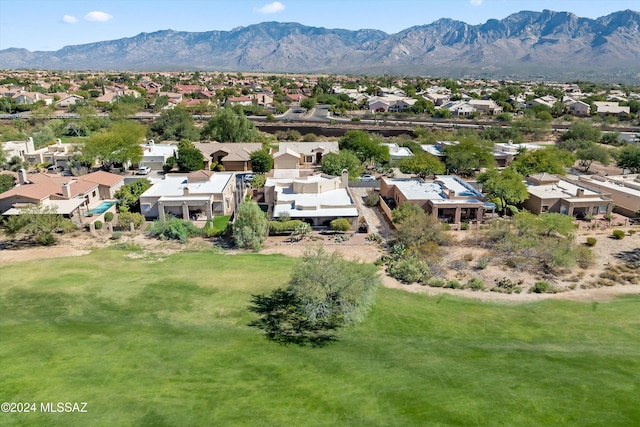 aerial view with a mountain view