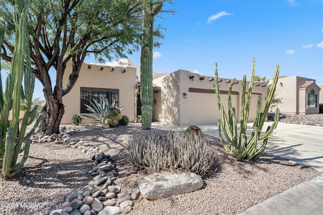 adobe home with a garage