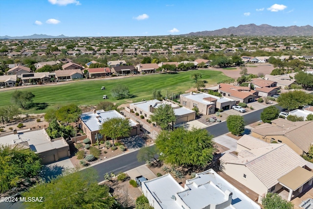 drone / aerial view with a mountain view